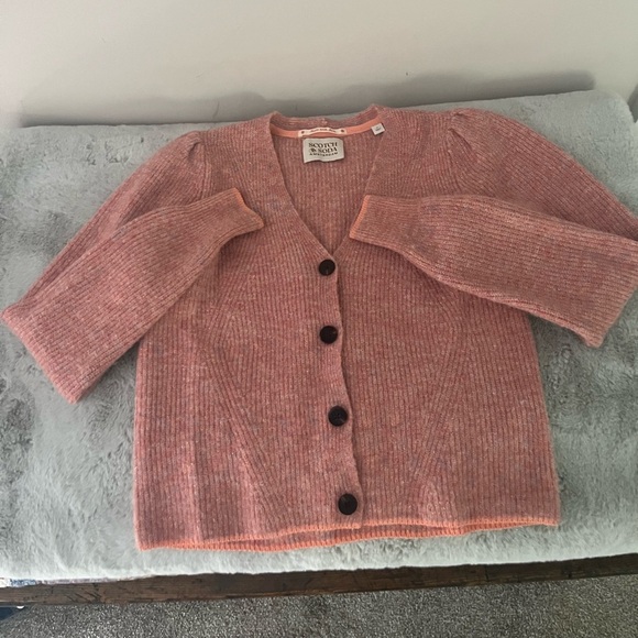 Scotch & Soda Women's Pink Cardigan Sweater V-Neck size small wool and alpaca - Picture 9 of 11